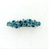 Faship Gorgeous Teal Premium Rhinestone Crystal Floral Small Hair Barrette Clip view 2