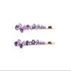 Faship A Pair Of Violet Light Purple Premium Rhinestone Crystal Floral Hair Clips Pins 2 Pcs view 1