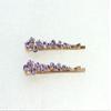 Faship A Pair Of Violet Light Purple Premium Rhinestone Crystal Floral Hair Clips Pins 2 Pcs view 3