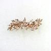 Faship Gorgeous Champagne Rhinestone Crystal Small Floral Hair Barrette Clip view 2