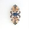 Faship Gorgeous Navy Blue Rhinestone Crystal Floral Hair Barrette view 2