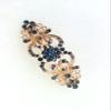 Faship Gorgeous Navy Blue Rhinestone Crystal Floral Hair Barrette view 3
