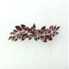 Faship Gorgeous Burgundy Rhinestone Crystal Small Floral Hair Barrette Clip view 2