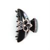 Faship Premium Rhinestone Crystal Black Pink Cellulose Acetate Floral Art Deco Hair Claws Clips view 2