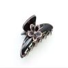 Faship Premium Rhinestone Crystal Black Pink Cellulose Acetate Floral Art Deco Hair Claws Clips view 3