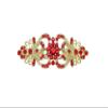 Faship Gorgeous Red Rhinestone Crystal Floral Hair Barrette view 1