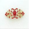 Faship Gorgeous Red Rhinestone Crystal Floral Hair Barrette view 2