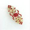 Faship Gorgeous Red Rhinestone Crystal Floral Hair Barrette view 3