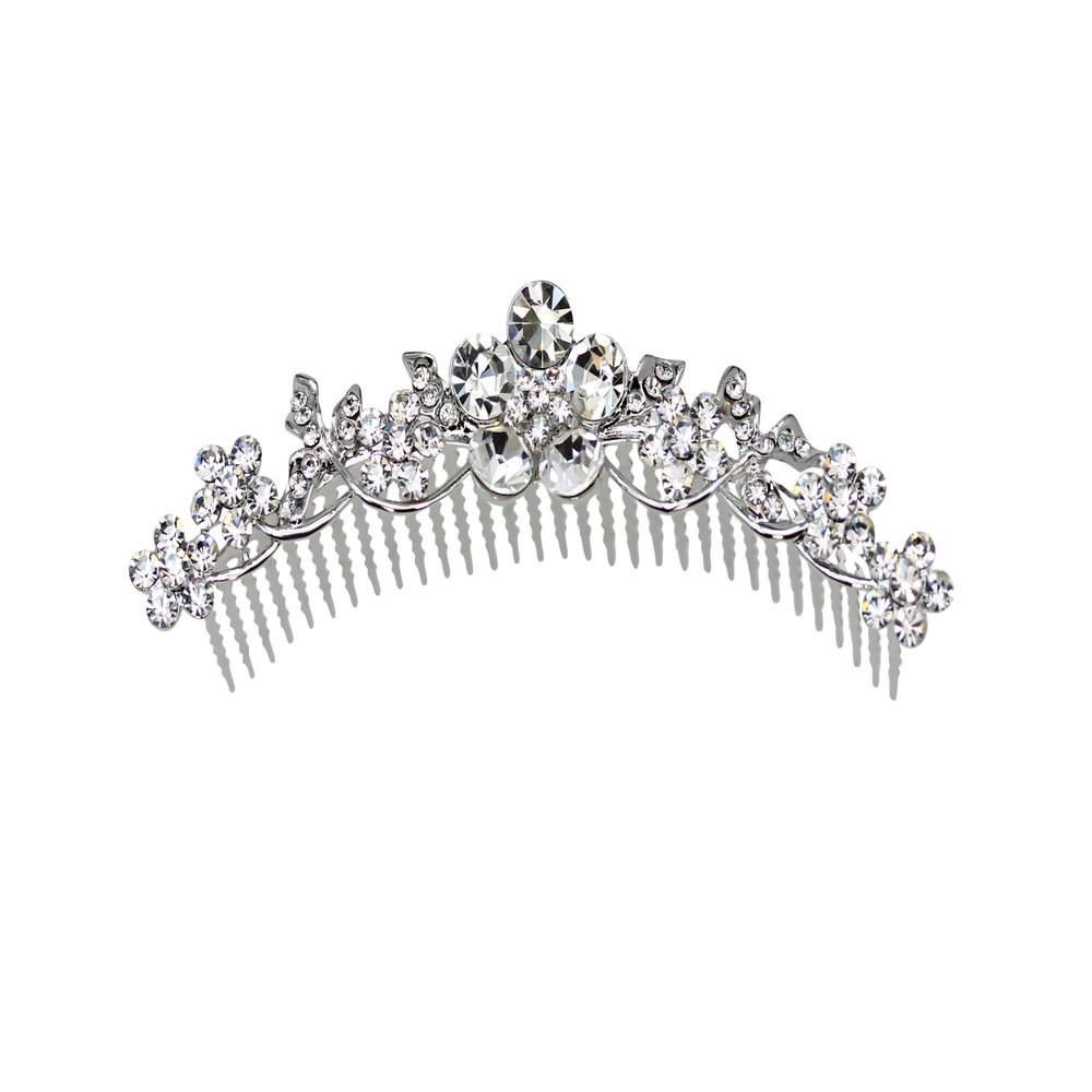 Faship Gorgeous Clear Rhinestone Crystal Floral Hair Comb Bridal Wedding Party