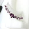 Faship Gorgeous Purple Rhinestone Crystal Floral Hair Comb view 3