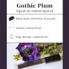 Aromi Matte Liquid Lipstick | Black Plum, Dark Lip Color, Vegan, Cruelty-free, Long-lasting, Opaque, Waterproof, Gluten Free (Gothic Plum) view 2