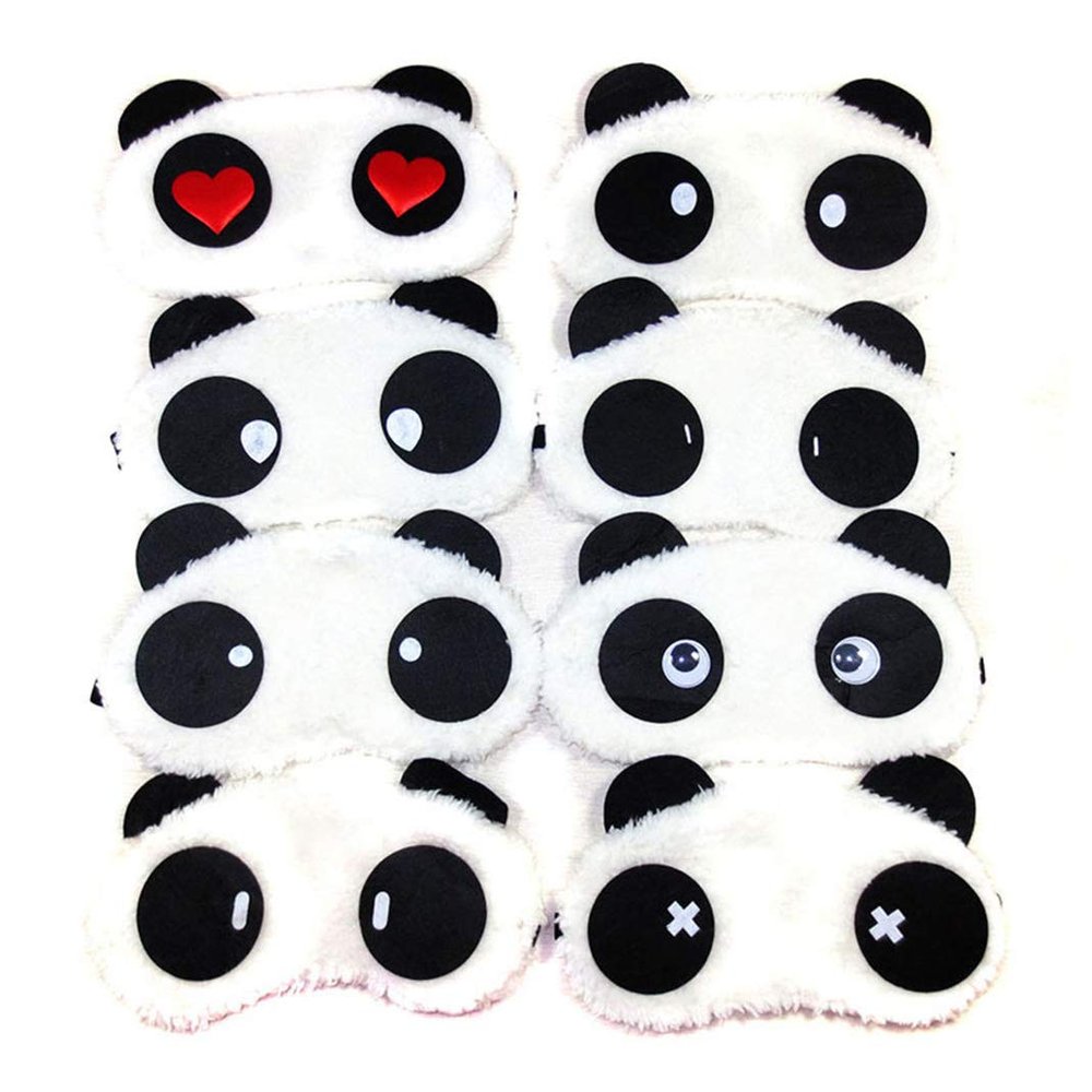 Comfortable Cute Panda Eye Mask with Removeable Ice Bag Relieves Insomnia and Stress (random delivery 6pcs)