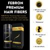 FEBRON Hair Fibers For Thinning Hair BLACK Giant 30G For Women & Men Hair Loss Concealer Hair Powder Volumizing Based 100% Undetectable & Natural - Bald Spots Filler view 2