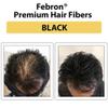 FEBRON Hair Fibers For Thinning Hair BLACK Giant 30G For Women & Men Hair Loss Concealer Hair Powder Volumizing Based 100% Undetectable & Natural - Bald Spots Filler view 3