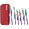 Metaleks 6PCS Eyelash Extension Tweezers Sets Made of Japanese Stainless Steel In Magnetic Kit (Multi Titanium Coated) view 1