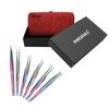 Metaleks 6PCS Eyelash Extension Tweezers Sets Made of Japanese Stainless Steel In Magnetic Kit (Multi Titanium Coated) view 2