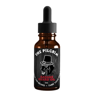 Badass Beard Care Beard Oil - The Pilgrim Scent, 1 oz - Natural Ingredients, Keeps Beard and Mustache Full, Soft and Healthy, Reduce Itchy, Flaky Skin, Promote Healthy Growth