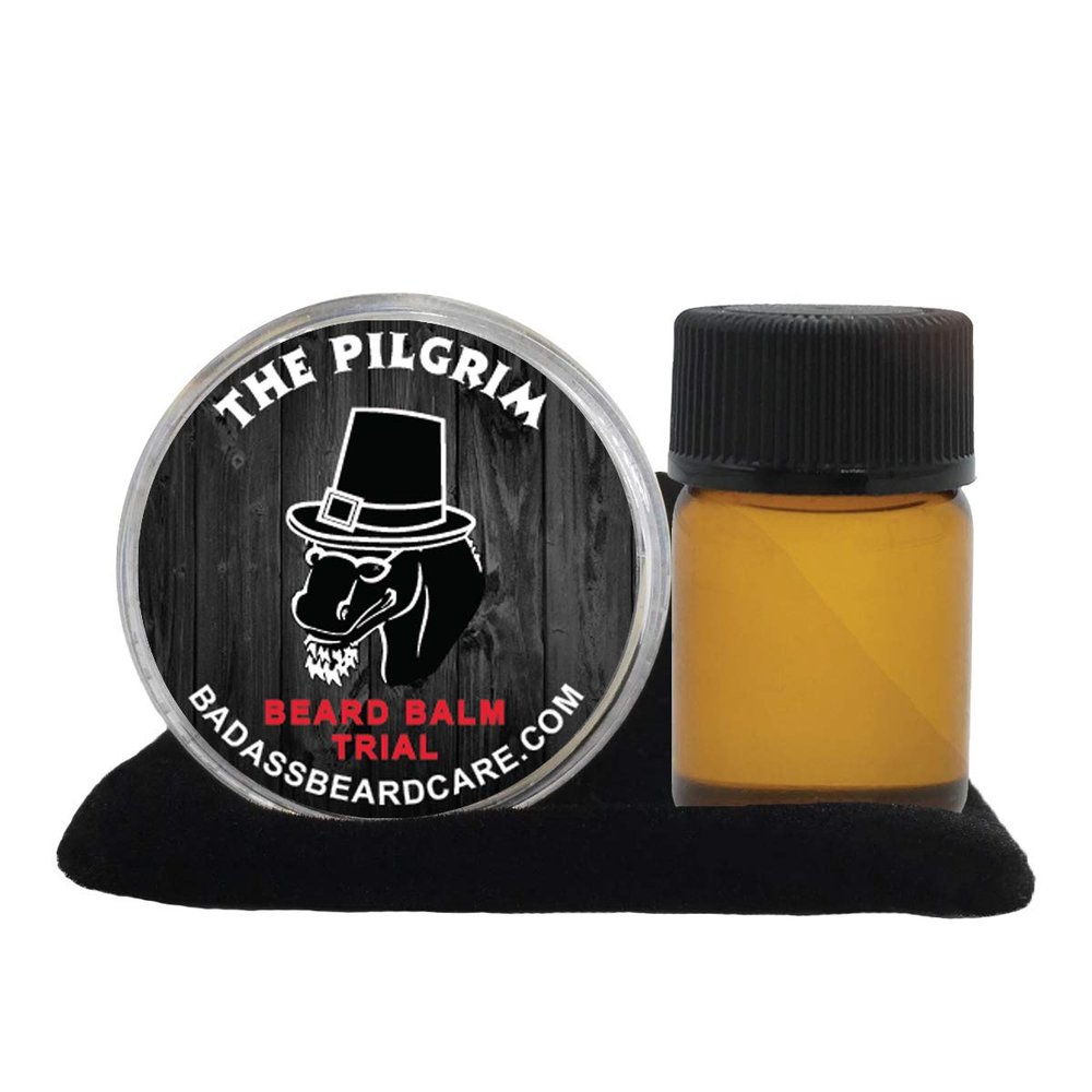 Badass Beard Care Beard Oil and Beard Balm Trial Pack For Men - The Pilgrim Scent - All Natural Ingredients, Keeps Beard and Mustache Full, Soft and Healthy, Promote Healthy Growth