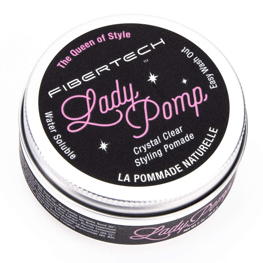 Fibertech - Lady Pomp Womens Styling Pomade - Medium Hold - High Shine - Water Based - 2 oz