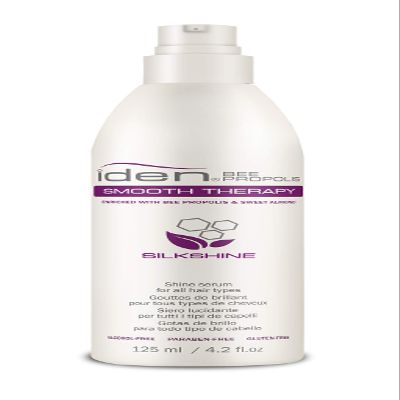 IDEN Bee Propolis Smooth Therapy Silkshine, Shine Serum, Controls Frizz, Argan Oil & Sweet Almond Oil, 4.2 fl.oz
