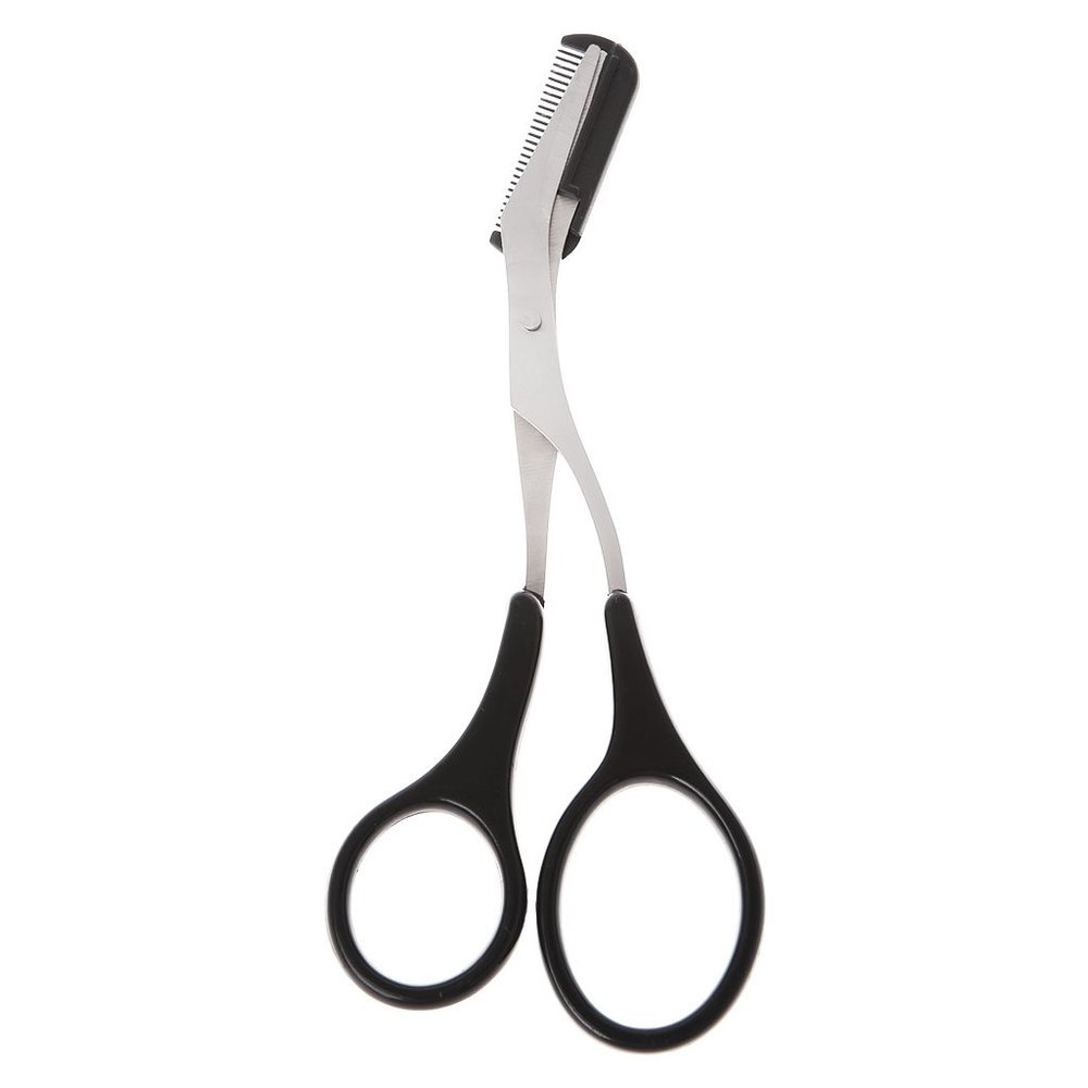 Junlinto Women Eyebrow Trimmer Scissors Comb Eyelash Hair Removal Grooming Cutter Shaping