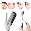 Junlinto Women Eyebrow Trimmer Scissors Comb Eyelash Hair Removal Grooming Cutter Shaping view 2