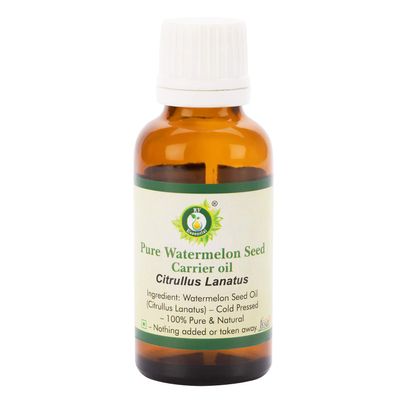 R V Essential Pure Watermelon Seed Carrier Oil 5ml (0.169oz)- Citrullus Lanatus (100% Pure and Natural Cold Pressed)