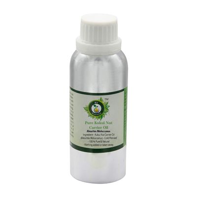 R V Essential Pure Kukui Nut Carrier Oil 300ml (10oz)- Aleurites Moluccanus (100% Pure and Natural Cold Pressed)