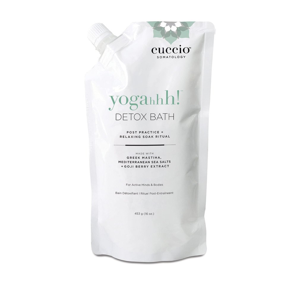 Cuccio Somatology Yogahhh! Detox Bath - Post Workout Relaxing Body Soak - Regenerate Tired & Sore Muscles - Anti-aging Vegan Formula - Epsom Salts, Goji Berries, Eucalyptus, Greek Mastiha - 16 oz