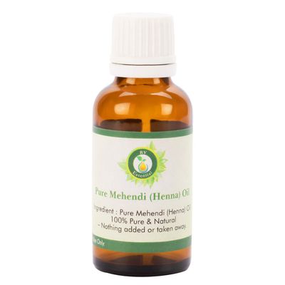 R V Essential Pure Mehendi (Henna) Oil 100ml (3.38oz)- (100% Pure and Natural)