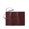 Leatherology Bordeaux Leather Makeup Brush Roll  Large Full Grain Leather Organizer  8 Brush Slots with Wrap Closure  Travel-Friendly Cosmetic Tool Holder for Beauty Lovers & Makeup Artists view 3