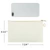 Aspire 6-Pack Canvas Makeup Bags, Blank Cotton Zipper Bags for DIY Craft, 7-3/4 x 4-1/2 Inch (Natural Bag Gold Zipper) view 2