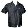 BARBERSHOP-BOYS Beautiful Barber Coat Jacket Zipper 3 Pocket Light Comfortable made of BLACK POPLIN FABRIC view 1
