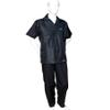 BARBERSHOP-BOYS Beautiful Barber Coat Jacket Zipper 3 Pocket Light Comfortable made of BLACK POPLIN FABRIC view 2