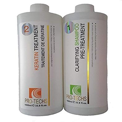 Brazilian Keratin Hair Smoothing Treatment - 1000ml Professional Blowout Hair Straightening Long Lasting - Plus FREE Clarifying (Coconut Strong, 33.8oz)