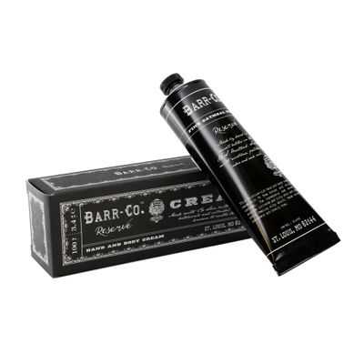 BARR-CO. Reserve Hand & Body Cream, Woody Patchouli & Nicotene Aroma, Body Cream for Dry Cracked Skin, Suitable for Aging Crepey Skin, Moisturizing Shea Butter Cream, 3.4 oz