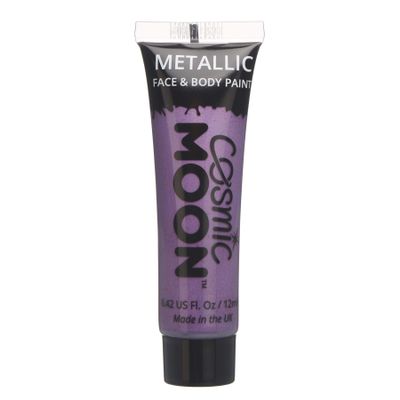 Cosmic Moon - Metallic Face Paint makeup for the Face & Body - 0.40fl oz - Create mesmerising metallic face paint designs! - Purple