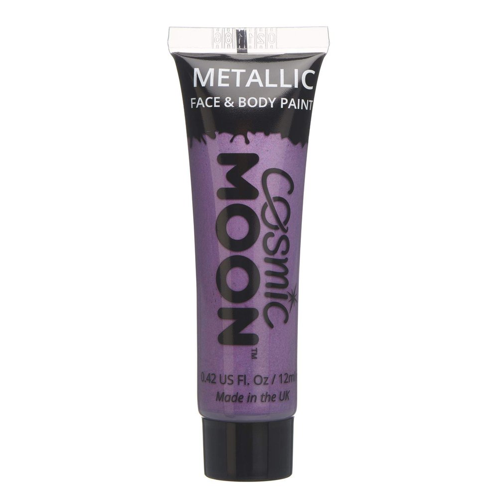 Cosmic Moon - Metallic Face Paint makeup for the Face & Body - 0.40fl oz - Create mesmerising metallic face paint designs! - Purple