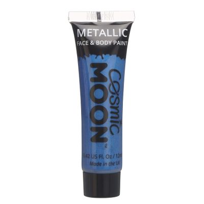 Cosmic Moon - Metallic Face Paint makeup for the Face & Body - 0.40fl oz - Create mesmerising metallic face paint designs! - Blue
