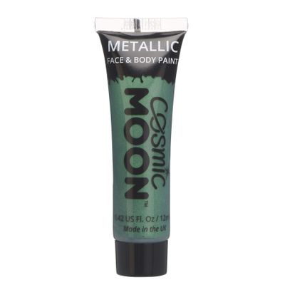 Cosmic Moon - Metallic Face Paint makeup for the Face & Body - 0.40fl oz - Create mesmerising metallic face paint designs! - Green