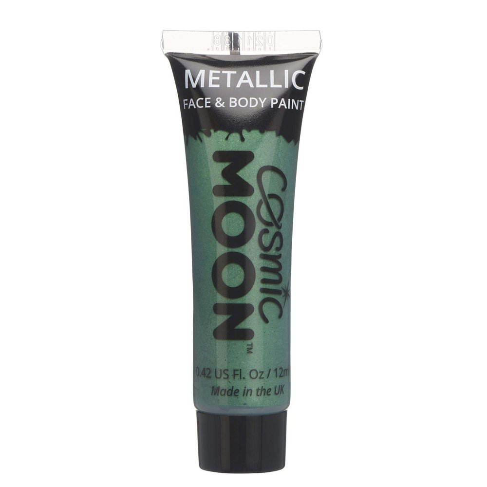 Cosmic Moon - Metallic Face Paint makeup for the Face & Body - 0.40fl oz - Create mesmerising metallic face paint designs! - Green