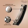 Parcelona French Rectangle Extra Large Set of 2 Tortoise Shell Brown and Black Hair Clips Barrettes Hair Grip for Women and Girls for Thick Hair view 4