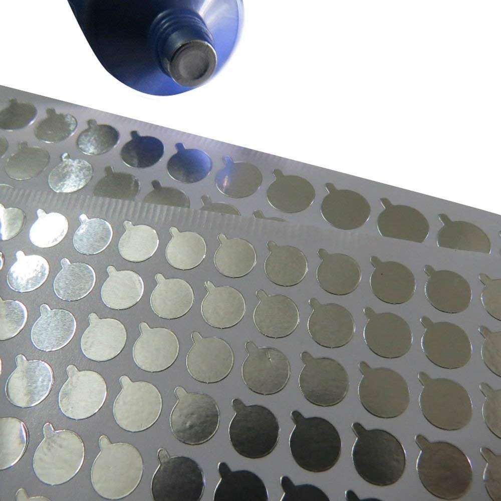 ericotry 6 Sheets(360Pcs) 15mm Aluminum Foil Film Sticker Seal for Bottles Stopper Sealing Strip for Toothpaste Soft Tube Cosmetic Essentiol Oil Bottles Makeup Storage Containers
