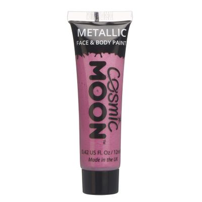 Cosmic Moon - Metallic Face Paint makeup for the Face & Body - 0.40fl oz - Create mesmerising metallic face paint designs! - Pink