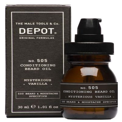 Depot No. 505 Conditioning Beard Oil 30ml  Mysterious Vanilla, Apricot, Jojoba & Sunflower Oils for Soft, Shiny, Nourished Facial Hair, Detangles & Strengthens Beard