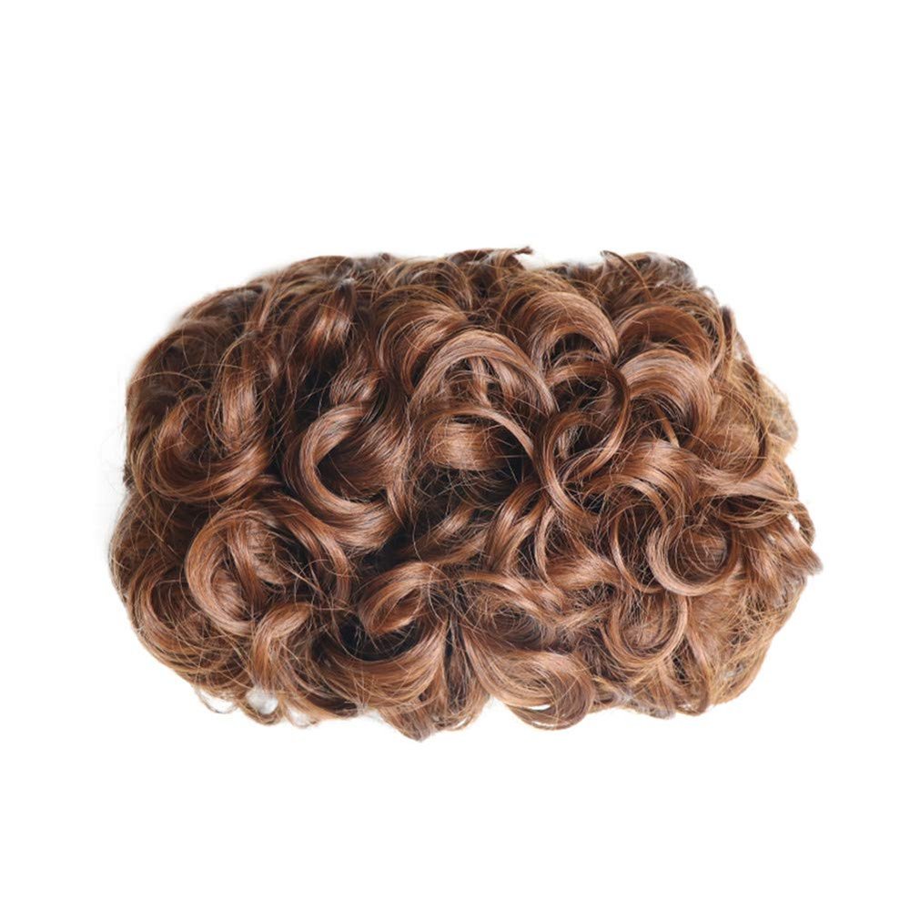 Aimeely Women Messy Curly Hair Extensions Short Synthetic Hair Chignon Hairpieces Light Brown