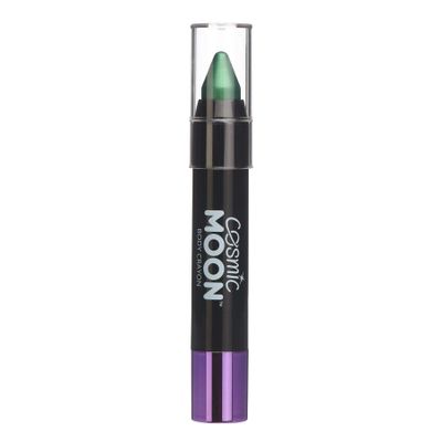 Cosmic Moon - Metallic Face Paint Stick/Body Crayon makeup for the Face & Body - 0.12oz - Easily create metallic designs like a pro! - Green