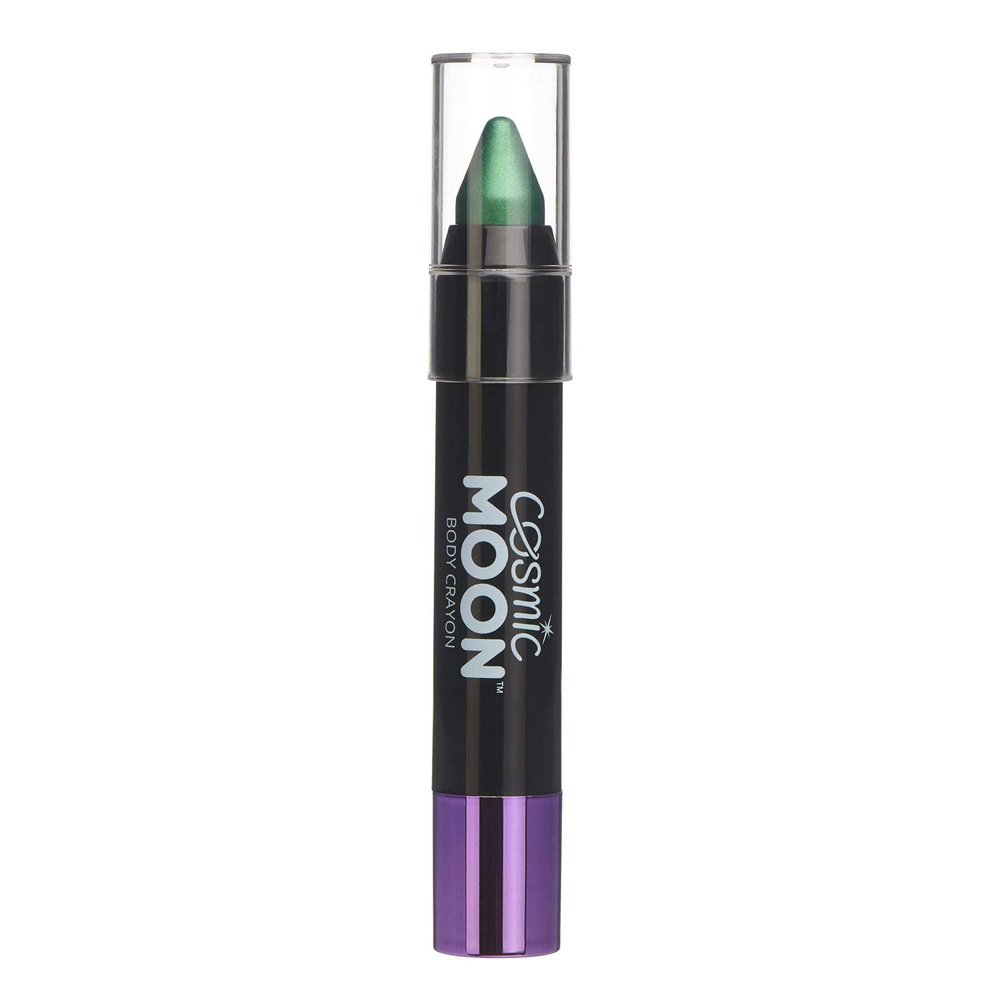 Cosmic Moon - Metallic Face Paint Stick/Body Crayon makeup for the Face & Body - 0.12oz - Easily create metallic designs like a pro! - Green