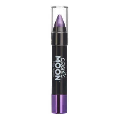 Cosmic Moon - Metallic Face Paint Stick/Body Crayon makeup for the Face & Body - 0.12oz - Easily create metallic designs like a pro! - Purple
