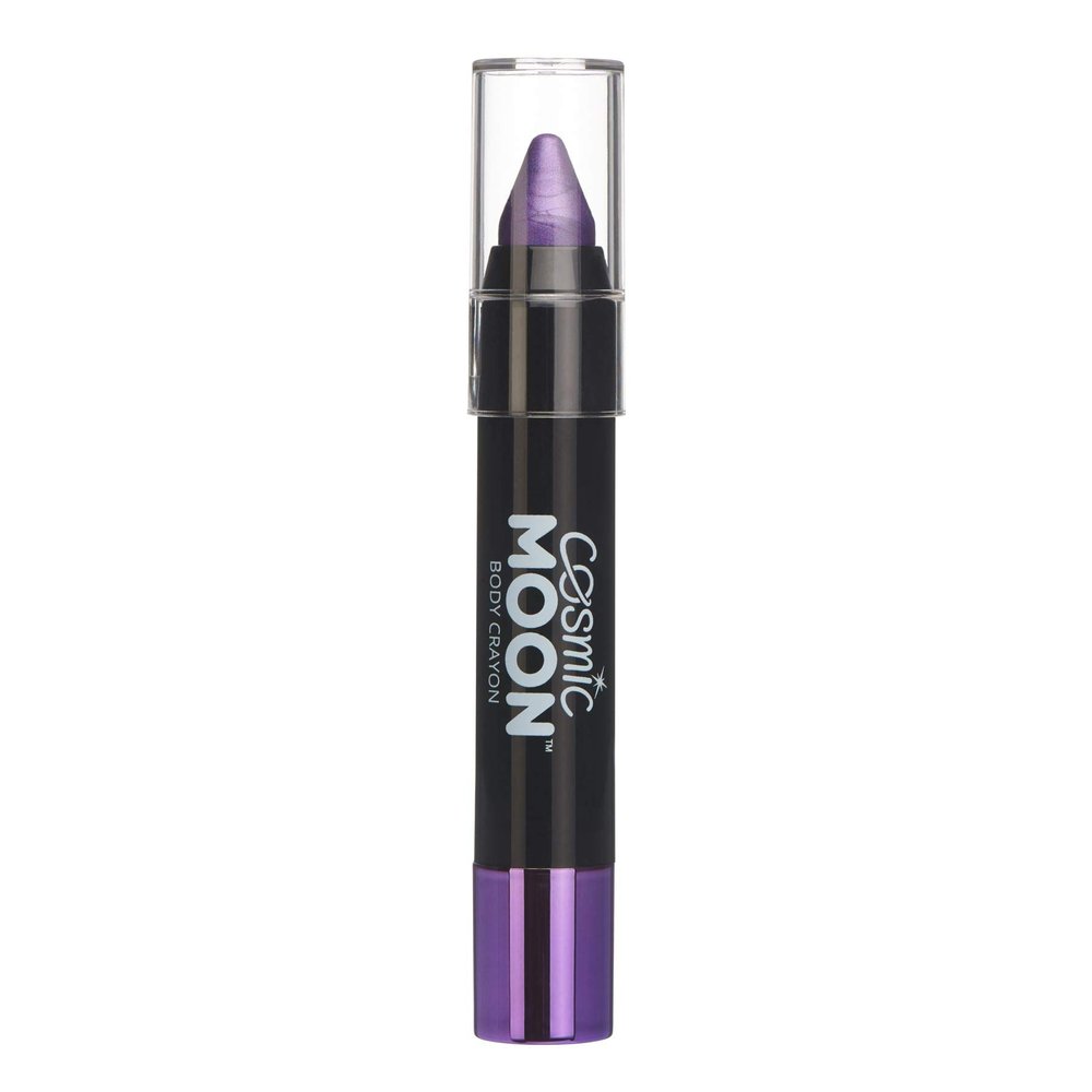Cosmic Moon - Metallic Face Paint Stick/Body Crayon makeup for the Face & Body - 0.12oz - Easily create metallic designs like a pro! - Purple